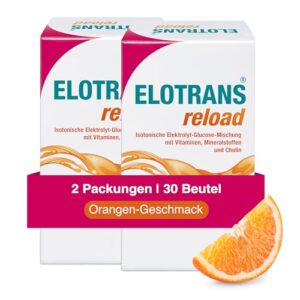 ELOTRANS reload - isotonische Elektrolyt-Glucose-Mischung - Nahrungsergänzungsmittel mit Magnesium, Kaliumchlorid, Cholin und B-Vitaminen - 2 x 15 Beutel, Big Pack