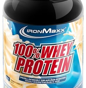 IronMaxx 100% Whey Protein Pulver - French Vanilla 900g Dose | zuckerreduziertes, wasserlösliches Eiweißpulver aus Molkenprotein | viele verschiedene Geschmacksrichtungen