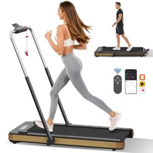 JUMMICO Laufband für Zuhause mit Höhenverstellbare Armlehnen und APP Control,Laufband Klappbar mit Breiterer Laufgürtel 42 cm,Laufband 1-12 Km/h