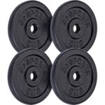 ScSPORTS® Hantelscheiben - Set, 10/20/30/40kg, 30/31mm Bohrung, Gusseisen, Schwarz - Hantelscheiben-Set, Gewichtsscheiben, Hantelgewichte, Fitness Scheiben, Gewichte für Hantel (20 KG (4 x 5 kg))