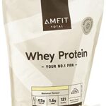 Amazon-Marke: Amfit Nutrition Molkeproteinpulver, Banane, 75 Portionen (1er Pack), 2.27 kg