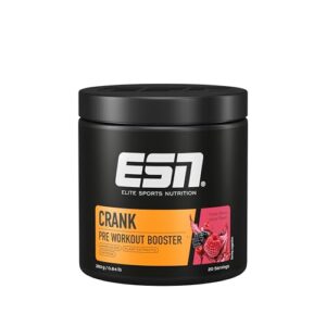 ESN Crank, Fresh Berry Juice, 380 g, Pre Workout Booster, vegan, geprüfte Qualität - made in Germany