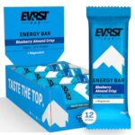 EVRST Energy Bar Blueberry Almond Crisp | Energieriegel | 16% Protein | (12 Riegel x55g) | Vegan | Magnesium