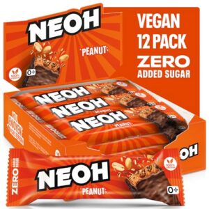 NEOH Erdnussriegel ohne Zuckerzusatz | kein zugesetzter Zucker & Palmölfrei | 100% Vegan | Proteinreich | Gesunde Snackalternative | 12er Pack