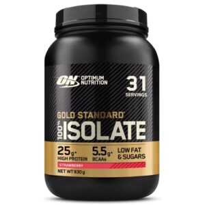 Optimum Nutrition ON Gold Standard 100% reines Molkenprotein, natürlich vorkommende BCAAs und Glutamin, Pre- und Post-Workout, Erdbeergeschmack, 31 Portionen, 930 g