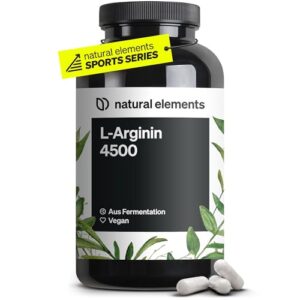 L-Arginin – 365 Kapseln – Hochdosiert: 4.500mg veganes L-Arginin HCL pro Tagesdosis (3.750mg reines L-Arginin) – hochdosiert – in Deutschland hergestellt & laborgeprüft