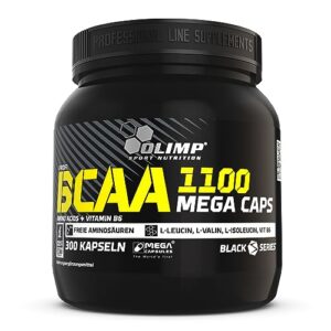 OLIMP SPORT NUTRITION- BCAA 1100 Mega Caps. Aminosäuren Kapseln (300Stk). Hochdosiertes Nahrungsergänzungsmittel