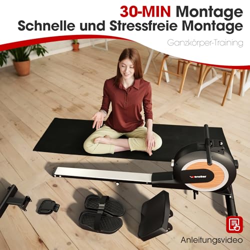 Wenoker Rudergerät - Magnetisch, APP, Leise, 160kg – Bild 3
