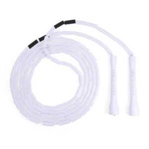 Elevate Beaded Jump Rope - Professional Jump Rope with an adjustable length up to max. 3 mt, thickness 3mm poly cord/8mm including perlen, weight 0.1 kg. (Schwarz/Weiß