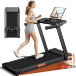 CURSOR Laufband für Zuhause Klappbar mit Steigung 15%, Laufbänder 12KM/H, Treadmill for Home mit 3,0-PS-Motor und LED-Anzeige, Max Belastung 136KG, Kompakt