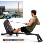 MERACH Rudergerät für Zuhause Klappbar, Aufgerüstetes Selbstversorgendes, Leises Magnet Rudermaschine, Verbesserte & Verlängerte Führungsschienen Sorgen für Mehr Bewegungsfreiheit(R15B4)