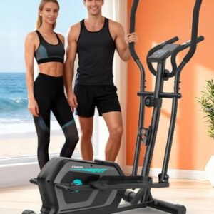 Neezee Crosstrainer für Zuhause mit Bluetooth-App,16-Stufiger Widerstandsstufen,6 kg Magnetischem Schwungrad,Ellipsentrainer mit LCD-Monitor,Pulssensor,Flaschenhalter-Gerätehalterung