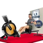 Sportstech PROwer Rudergerät für Zuhause, 32 Stufen Magnetwiderstand, LED Display, Dual Slide Rail, Bluetooth App kompatibel, leise, Ganzkörpertraining, Tablethalterung, vertikal verstaubar (Oak)