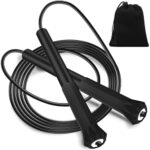 Euqvunn Springseil Erwachsene 3 Meter, PVC Seilspringen mit Tasche, Verstellbares Springseil Kinder, Männer und Frauen, Fitness-Workout für Unterwegs, Geschwindigkeitstraining