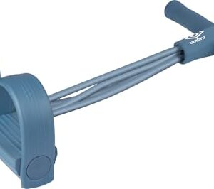 Umbro Rudergerät Gymnastikband - Gummiband Sport/Fitness - Widerstandsband bis 11KG Widerstand - Resistance Band inkl. Griffe und Fußpedale - Kunststoff - Blau