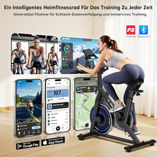 Heimtrainer Fahrrad mit APP, CHAOKE, bis 150KG – Bild 2