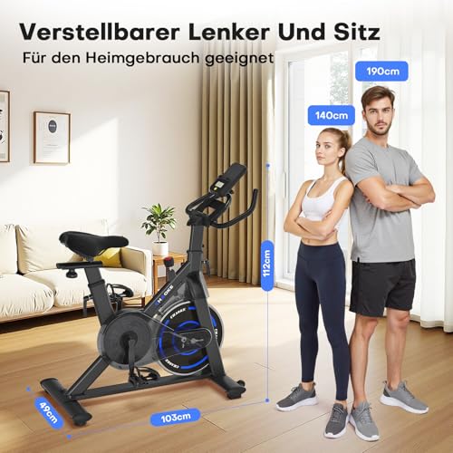 Heimtrainer Fahrrad mit APP, CHAOKE, bis 150KG – Bild 3