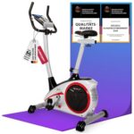 Christopeit Heimtrainer Fahrrad Ergometer AL 2 S Digital, bis 150kg, 24 Widerstandsstufen, 9kg Magnet-Bremssystem, leise, Soft-Touch-Computer, Handpulssensoren, Tablet-Halterung, silber