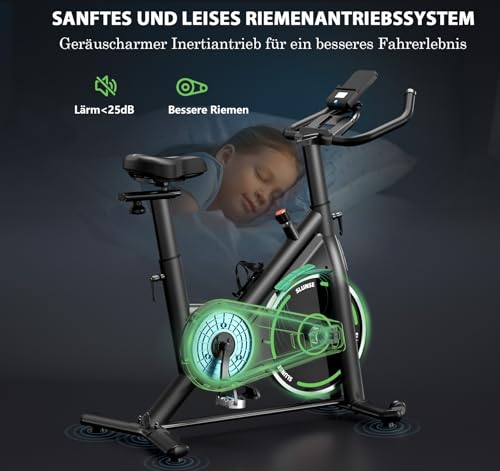 Heimtrainer Fahrrad mit APP, Ergometer, bis 180KG – Bild 3