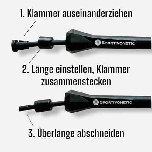 Springseil, verstellbar, blau, Fitness, Sport – Bild 2