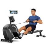 Dripex Magnetisches Rudergerät für Zuhause mit 16 Widerstandsstufen, Rudergerät für Zuhause mit LCD-Monitor & 158 kg Belastbar, Bluetooth-App Kompatibel, Perfekt für Ganzkörpermuskeltraining