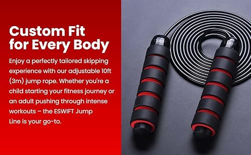 ESWIFT Springseil, verstellbar, blau, 2.8m – Bild 2