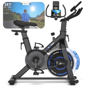 [UPGRADE] Heimtrainer Fahrrad mit APP, CHAOKE Hometrainer Fahrrad, Leises, Stufenlos Einstellbares Magnetsystem, Ergometer Heimtrainer mit LCD-Display, Indoor Fitnessbike für Zuhause, Bis 150KG