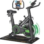 Heimtrainer Fahrrad mit APP, SLUNSE Hometrainer Ergometer mit LCD-Monitor, Leises Magnetisch Spinning Bike Indoor mit Verstellbarem Widerstand, Fitnessbike bis 180KG für Kardio-Training zu Hause