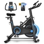 Heimtrainer Fahrrad mit App, CHAOKE Profi Ultra-Leiser Indoor-Hometrainer mit Magnetwiderstand, Ergometer Heimtrainer mit V-Stabil-Basis, Superweichem und Atmungsaktivem Sitz, Bis 160KG