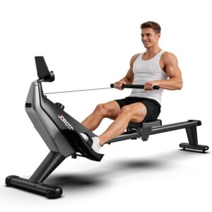 JOROTO Rudergerät für Zuhause – Leiser Magnetisches Rudergeräte mit Exklusiver App | 16 Widerstandsstufen | Dual-Schienen-Design | bis 150 kg | Ideal für das Heimtraining (Schwarz)
