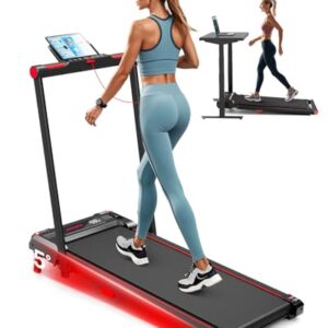 Anylife Klappbares Laufband ，5% Manual Incline Treadmill, Walking Pad für Zuhause, 330lb Gewicht Kapazität, Pulley Portable Design für Haus und Büro verwenden