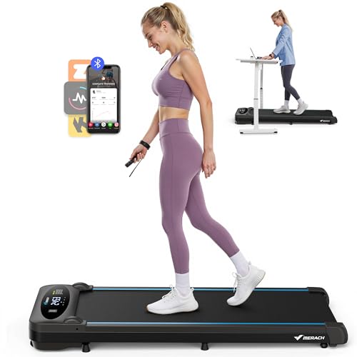 MERACH Walking Pad, 3 in 1 Laufband Für Zuhause, Laufband Schreibtisch für Zuhause und Büro, 1-6km/h Treadmill, 2.75PS mit Fernbedienung, 45dB Ultra Leise Walking laufbänder Pad, LED Anzeige