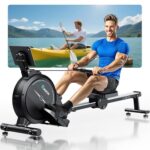 [2026 Testversion] Rudergerät für Zuhause mit Magnet-Fitnesstrainer,16 Stufen Widerstand mit Exklusiver APP, Indoor-Gerät für das Home-Gym, Cardio-Trainingsgerät, 160 kg Kapazität mit LCD-Monitor