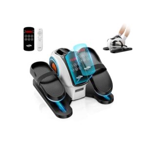 Mini Ellipsentrainer Untertisch Elektrischer Crosstrainer für Zuhause mit 15 Stufen Widerstand, 15 Geschwindigkeit, P1-P5 Automatikmodi, Display, Leise Pedaltrainer für Senioren mit Fernbedienung