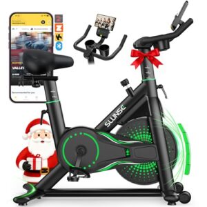 2025 Neu SLUNSE Heimtrainer Fahrrad mit App, Einstellbarer Magnetischer Widerstand Hometrainer Fahrrad, Leise & Bequem Ergometer Heimtrainer mit Hantelablage, LCD-Display, Tablet-Halterung, Bis 180KG