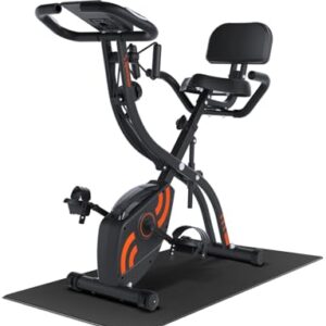 Sportneer Heimtrainer Fahrrad Klappbar, 4-in-1 Ergometer Heimtrainer, Spinning Bike Indoor mit 16 Widerstandsstufen, Ergometer Klappbar mit LCD-Display & Handpulssensoren, Für Anfänger & Profis
