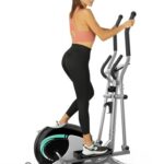 THERUN Crosstrainer für Zuhause, Ultraleiser Kompakt Ellipsentrainer für den Heimgebrauch mit 8 Stufen magnetischer Widerstand, 6kg Schwungrad, LCD-Monitor, Telefonhalter (Grün)