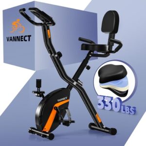 Vanncet Heimtrainer Fahrrad Klappbar, Magnetwiderstand Einstellbar, Hometrainer Fahrrad Leise & Bequem, Ergometer Heimtrainer Senioren, LCD-Monitor, Faltbare Aufbewahrung, Bis 150KG Belastbar