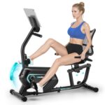 [2025 Aktualisierte] Wenoker Ergometer Liege- Heimtrainer mit Magnetbremse, Pulssensoren und LCD-Display, 8 Widerstandsstufen Bis 160KG, Sitzergometer mit Rückenlehne für Senioren