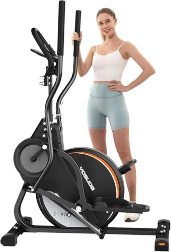 YOSUDA Crosstrainer für zuhause Testsieger, 3-in-1 (Ellipsentrainer + Stepper + Stairmaster), 16 Widerstandsstufen, 8kg Schwungrad, Ultraleiser Magnetwiderstand, 45° Neigung, Pulssensor, LCD Monitor