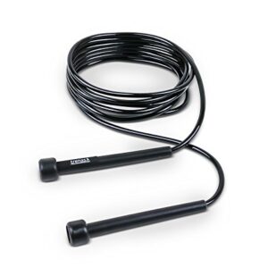 trenas - Speed Rope 3 Meter, Schnell drehendes Jump Rope mit Kunststoffgriffen, Profi Speed Seil für Fitness, Cross Training, Boxen & Cardio, verstellbares Springseil für Kinder & Erwachsene, Schwarz