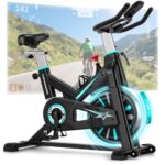 Advamsoler Heimtrainer Fahrrad mit App, Ultra-Leiser Ergometer Heimtrainer mit Magnetwiderstand, Indoor Hometrainer Spinning Bike für Cardio-Training zu Hause, Bis 160 KG