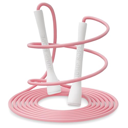 Honosen Springseil Erwachsene Fitness, 5mm*3m PVC Sprungseil Erwachsener mit Rutschfestem Griff, Speed Rope Verstellbar, Leichtes Seilspringen, ABS Jump Rope für Fitness Männer, Frauen, Kinder